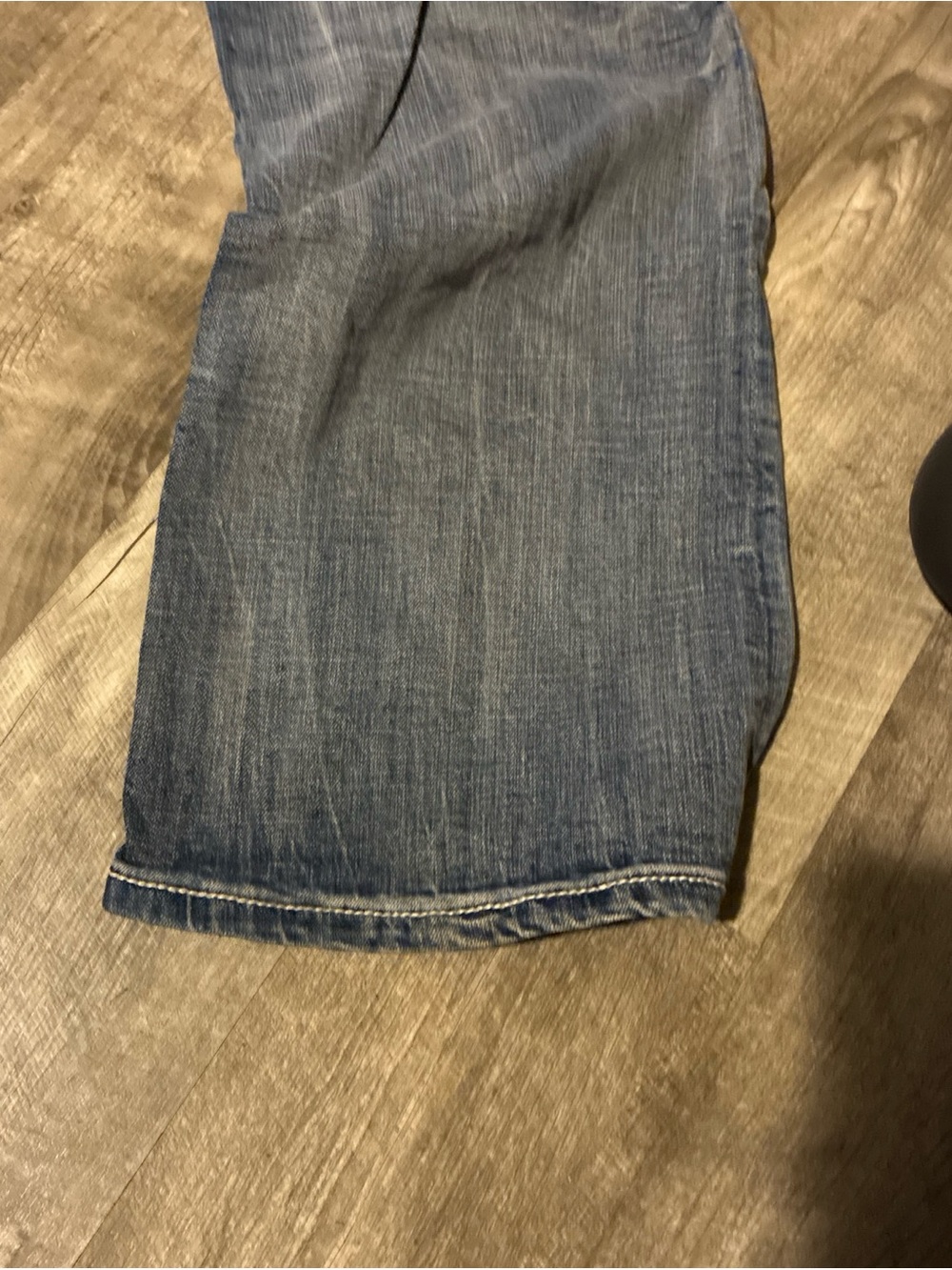 Vintage Rock Revival Jeans Men’s Blue Cotton Straight Distressed Flap SZ 42 - Picture 13 of 16
